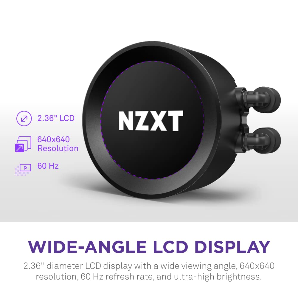 NZXT Kraken Elite 360mm RGB AIO CPU Liquid Cooler with Customizable LCD Display, High-Performance Pump, and 3 RGB Fans – Black