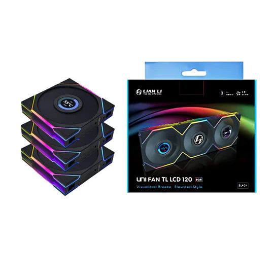 LIAN LI UNI FAN TL LCD 120 Triple Pack ARGB Black – Mizzo Shopping