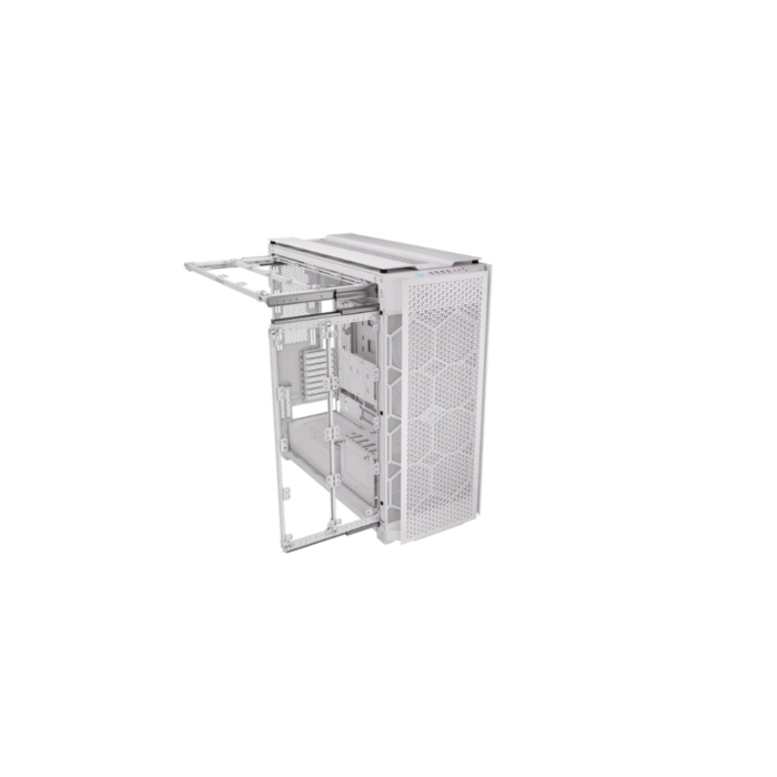 CORSAIR 9000D iCUE LINK Airflow Super-Tower PC Case – Tempered Glass – White