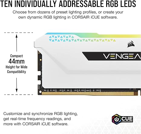 Corsair Vengeance RGB Pro White 32GB (2x16GB) DDR4 3600MHz C18 NEW RAM Kit