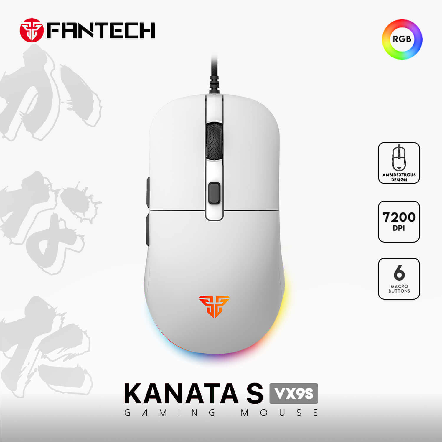 Fantech Kanata VX9S Gaming Mouse White