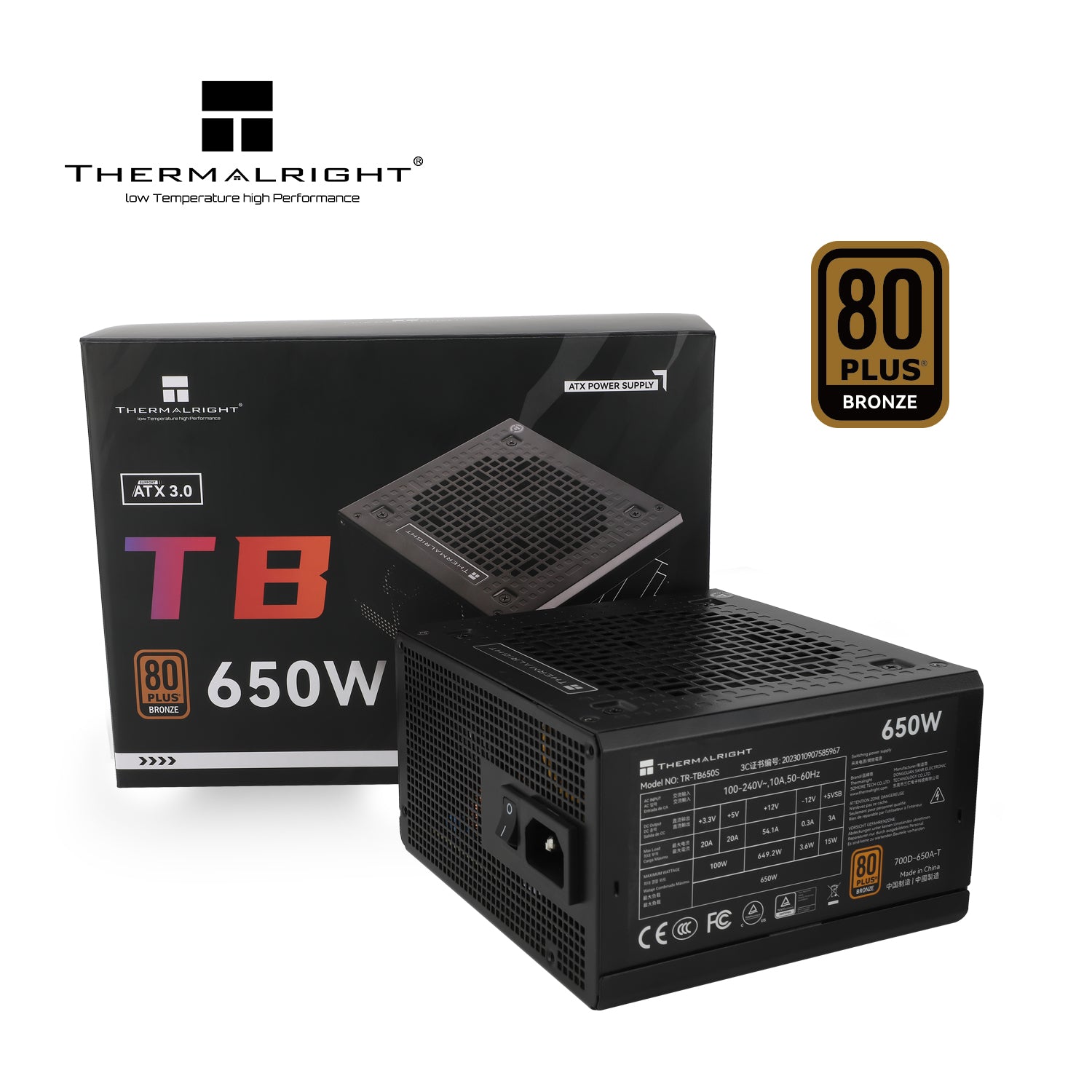 Thermalright TB-650S 650W Bronze Non-Modular Power Supply