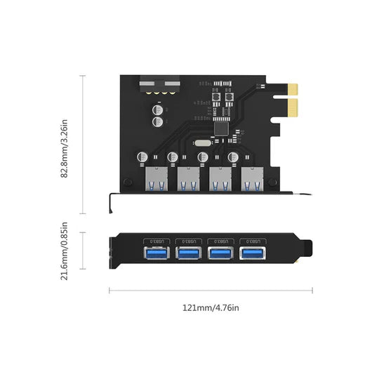 ORICO 4-Port USB 3.0 PCI-E Expansion Card Model PME-4U