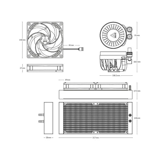 Arctic Liquid Freezer III 280 A-RGB - Black