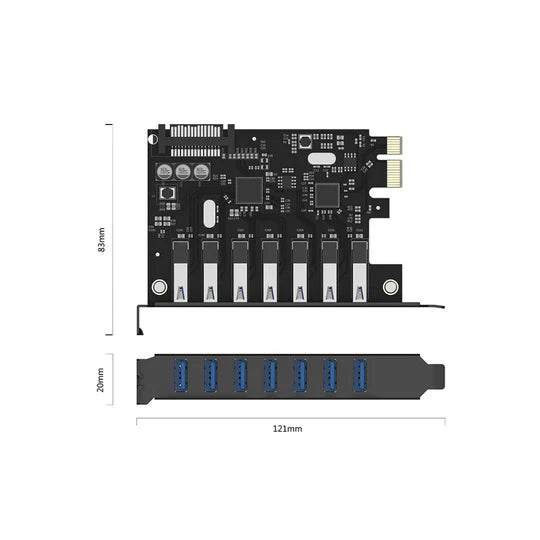 ORICO 7-Port USB 3.0 PCI-E Expansion Card Model PVU3-7U