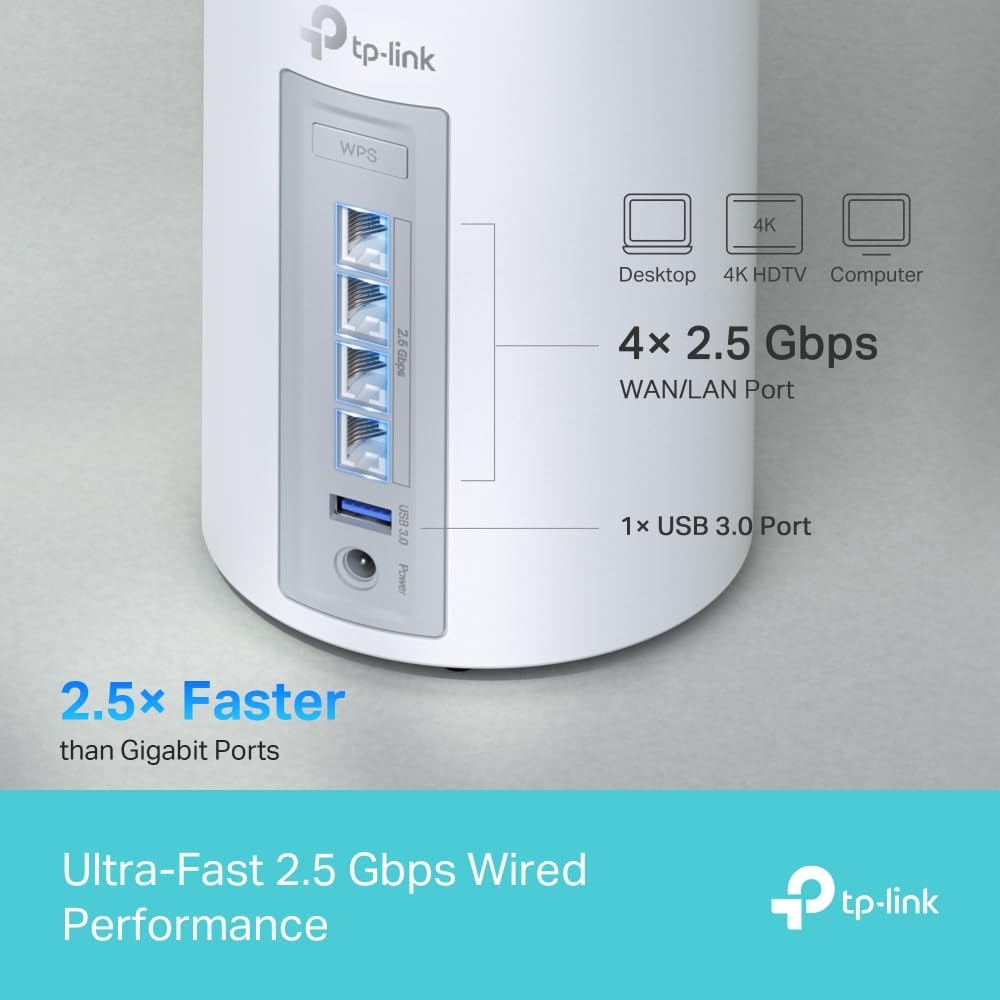 TP-Link Deco BE65 BE9300 Tri-Band WiFi 7 Mesh System (Pack of 3)