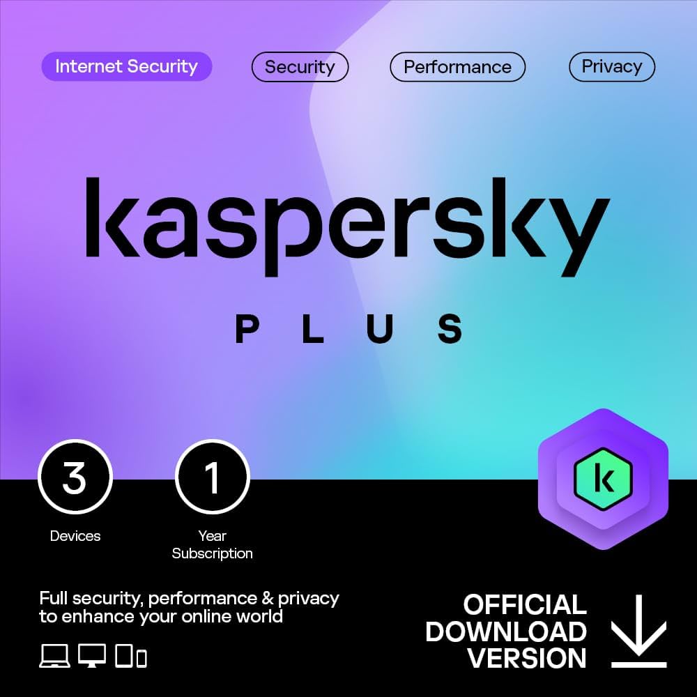 Kaspersky Plus Internet Security 2024 | 3 Devices | 1 Year