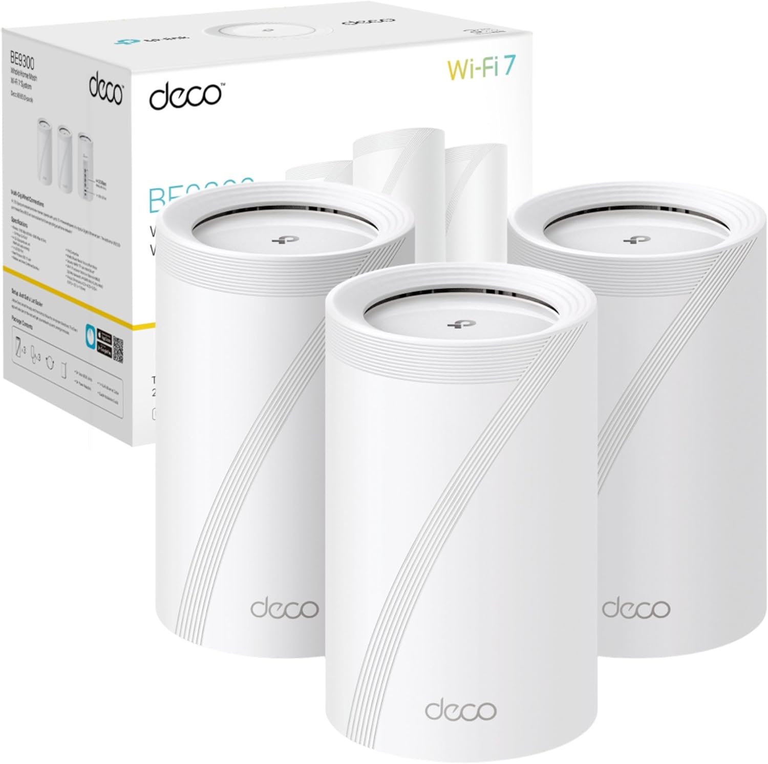 TP-Link Deco BE65 BE9300 Tri-Band WiFi 7 Mesh System (Pack of 3)