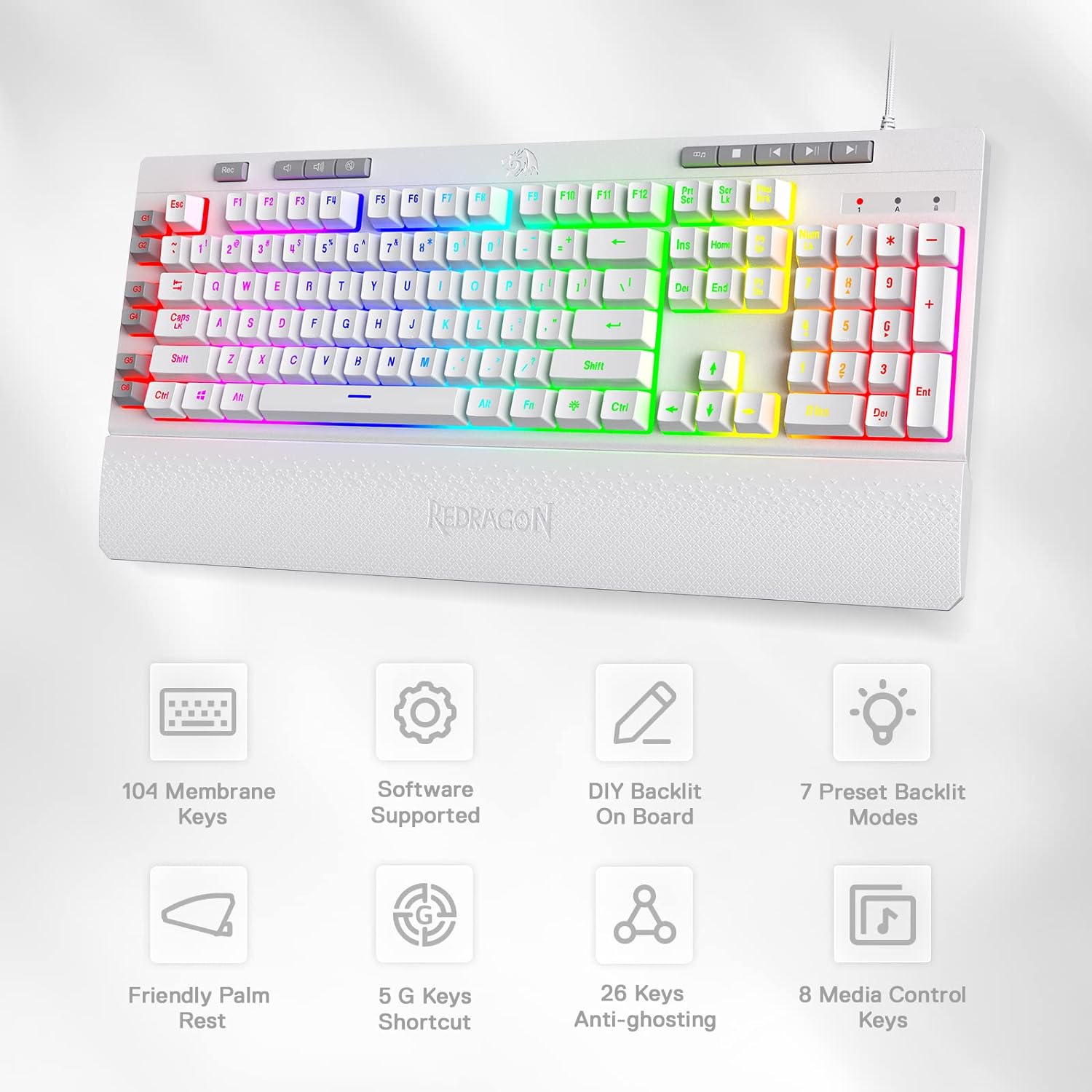 Redragon K512 Shiva RGB Backlit Gaming Keyboard