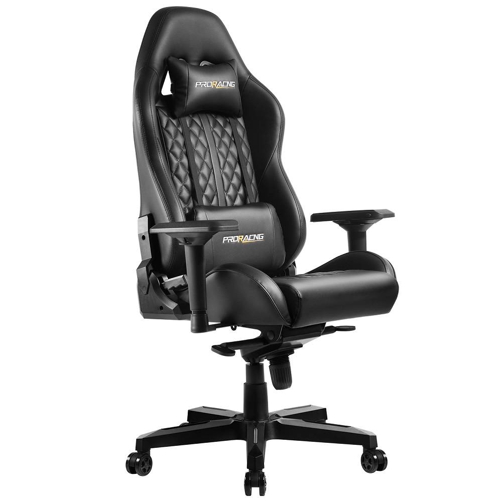 DS Sports SD-613 ProRacing PU Leather Gaming Chair – Black Quilted