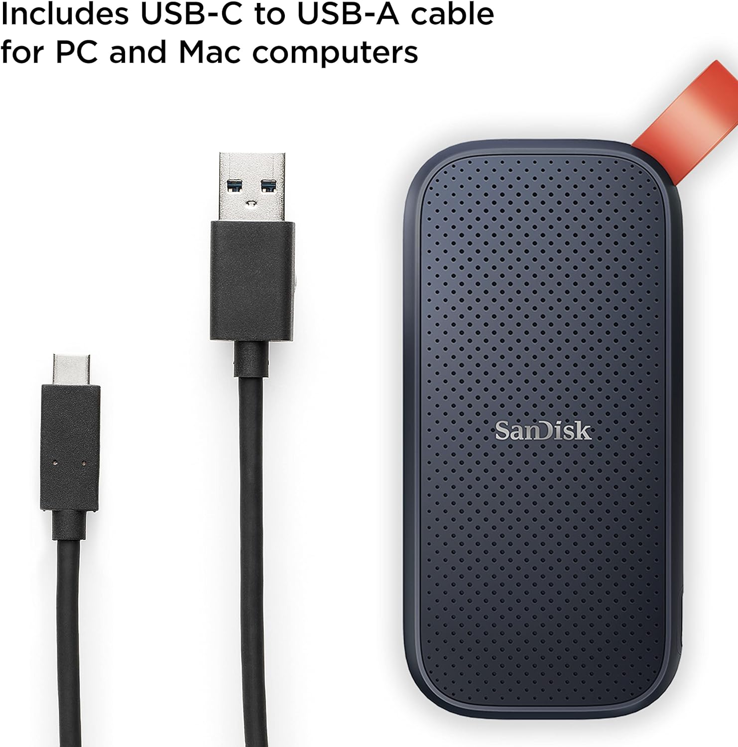 SanDisk 1TB Portable SSD – 800MB/s USB-C USB 3.2 Gen 2 External Drive