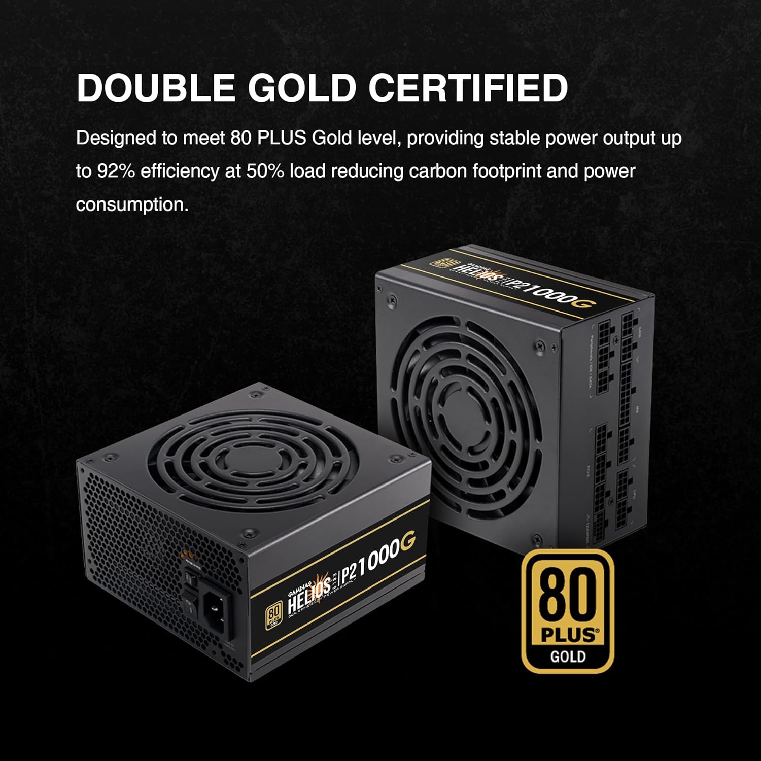 GAMDIAS HELIOS P2-1000G - 1000W Gold Full Modular Gaming Power Supply