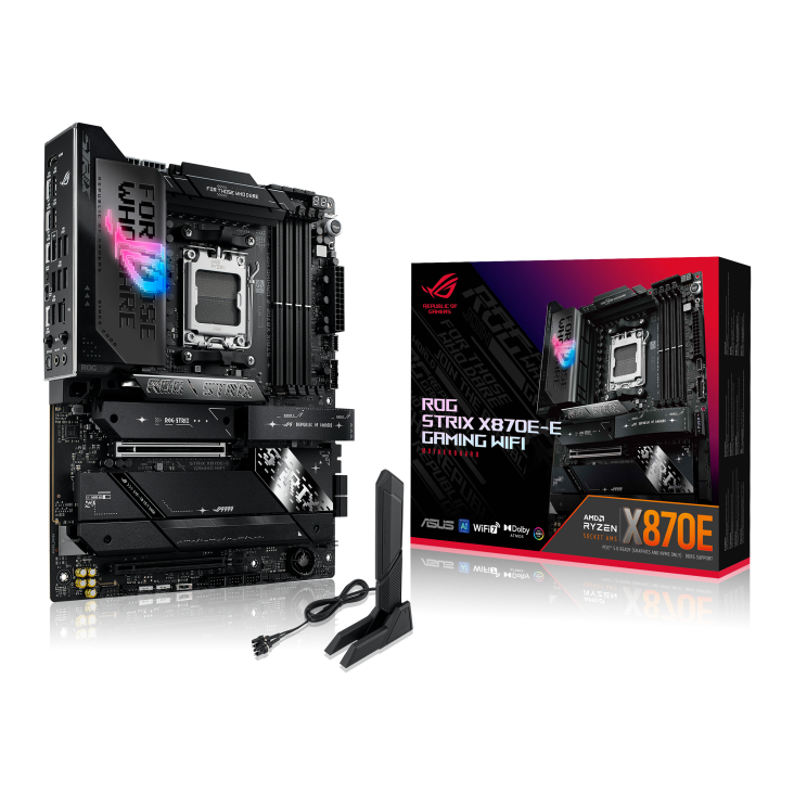 ASUS ROG Strix X870E-E Gaming WiFi Motherboard – AMD AM5, DDR5, WiFi 7, ATX, 3-Year Warranty