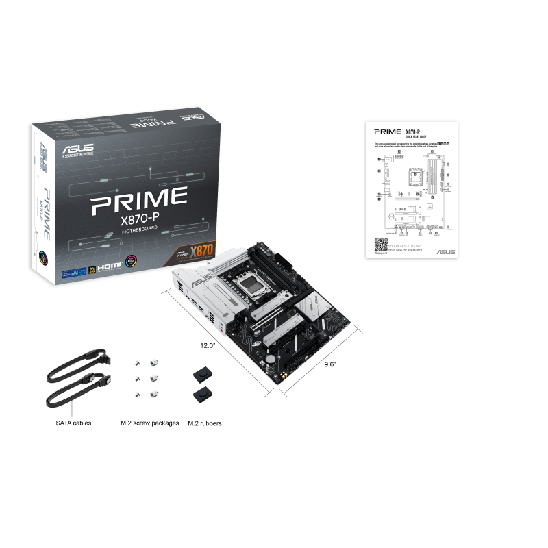 ASUS Prime X870-P Motherboard – AMD AM5, ATX, 3-Year Warranty
