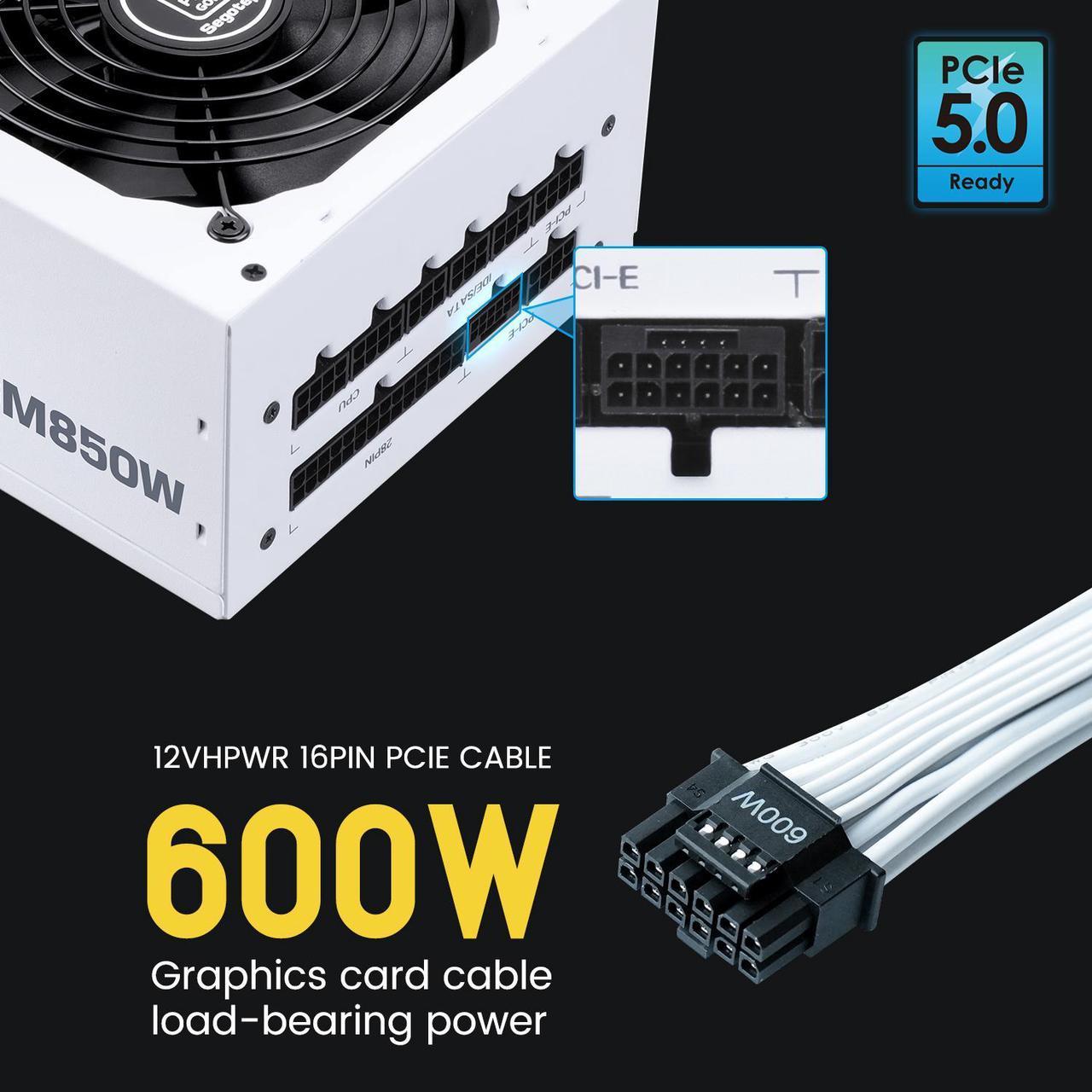 Segotep PSU 850W White PCIe 5.0 Full Modular 80 Plus Gold