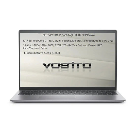 Dell Vostro 15-3530, Intel Core i7-1355U, 8GB RAM, 512GB SSD, Intel UHD Graphics, 15.6