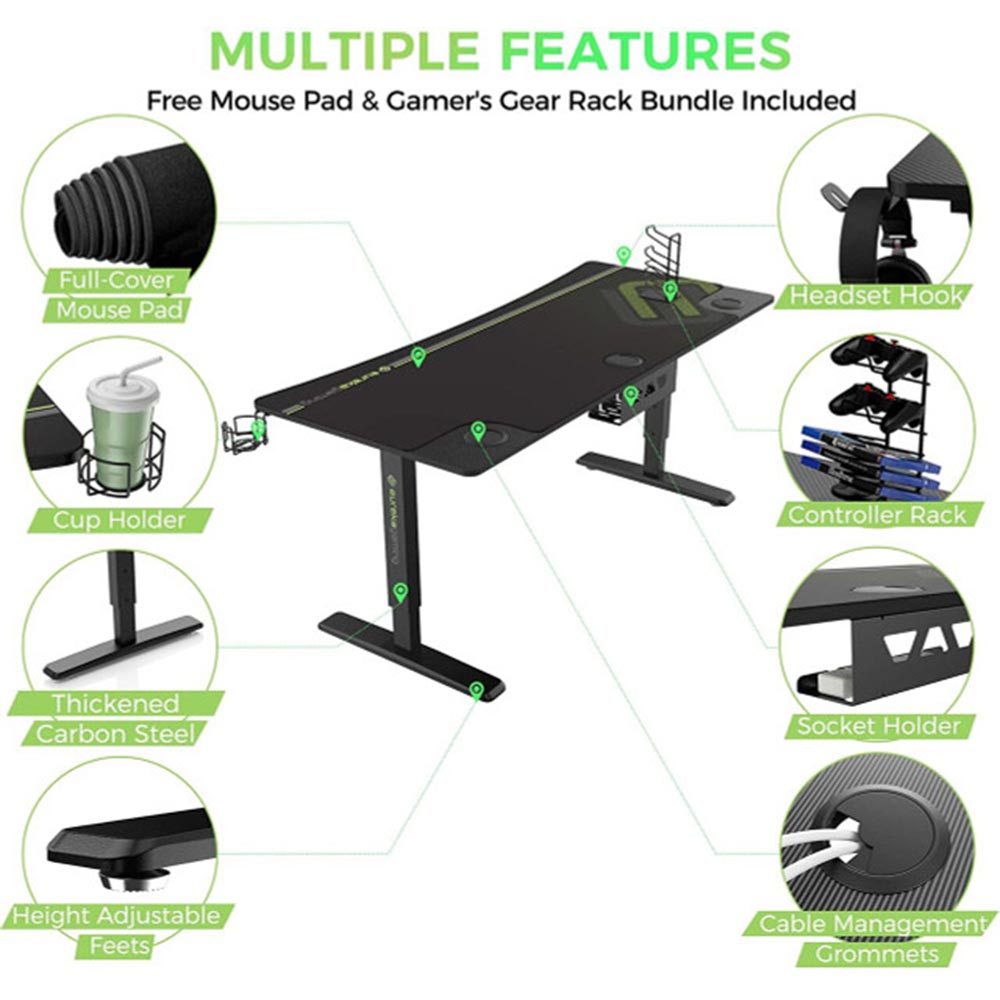 Eureka ERK-IM6301-BK Gaming Desk