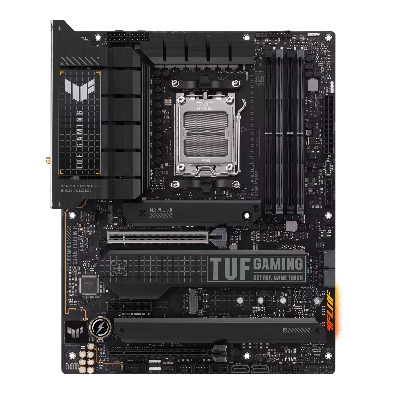 ASUS TUF Gaming X670E-Plus Motherboard – AMD Ryzen AM5, DDR5, ATX, 3-Year Warranty