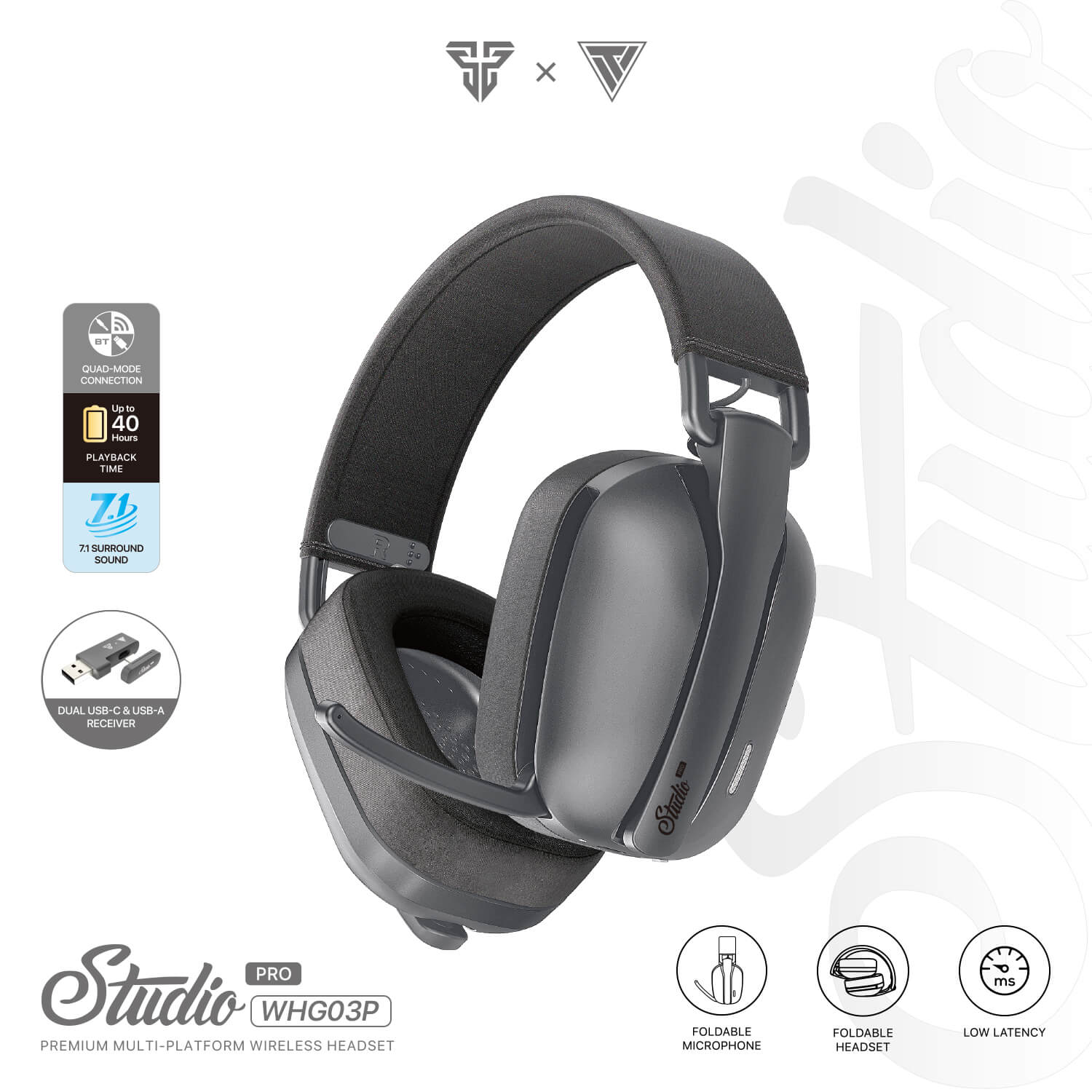 Fantech Studio Pro WHG03 7.1 Wireless Gaming Headset Grey