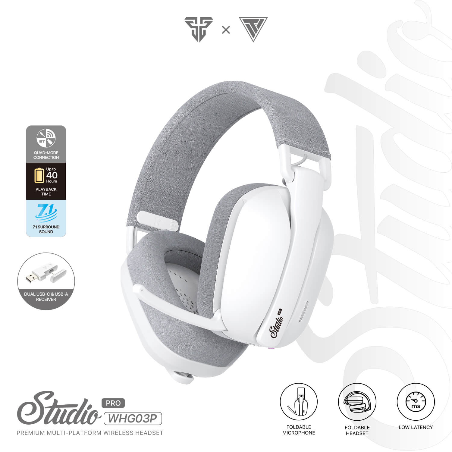 Fantech Studio Pro WHG03 7.1 Wireless Gaming Headset White