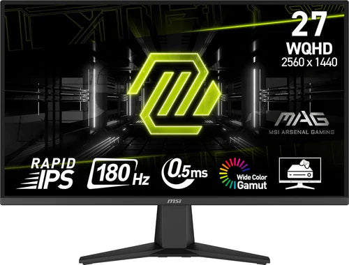 MSI MAG 275QF 27-Inch 2K Gaming Monitor, 2560x1440, 180Hz, 0.5ms Response Time, HDR Ready, HDMI & DP Ports