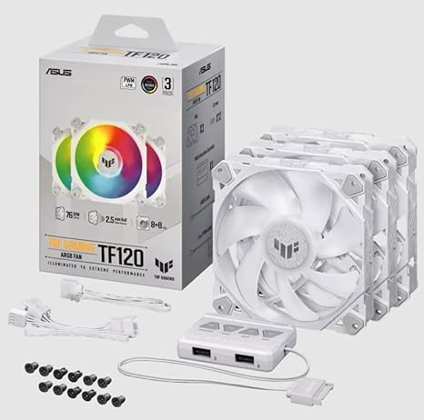 ASUS TUF Gaming TF120 ARGB 3 in1 Fan Kit White