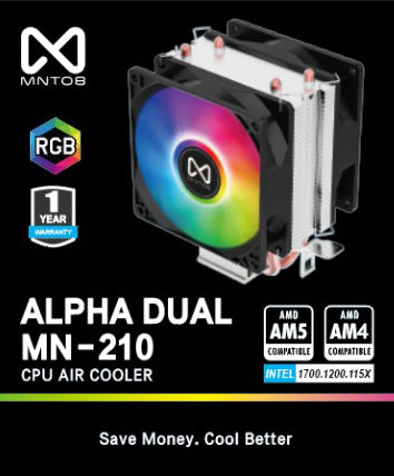 MNTOB MN-210 ALPHA DUAL RGB CPU Cooler – Mizzo Shopping