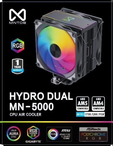 MNTOB MN-5000 HYDRO DUAL ARGB Air Cooler