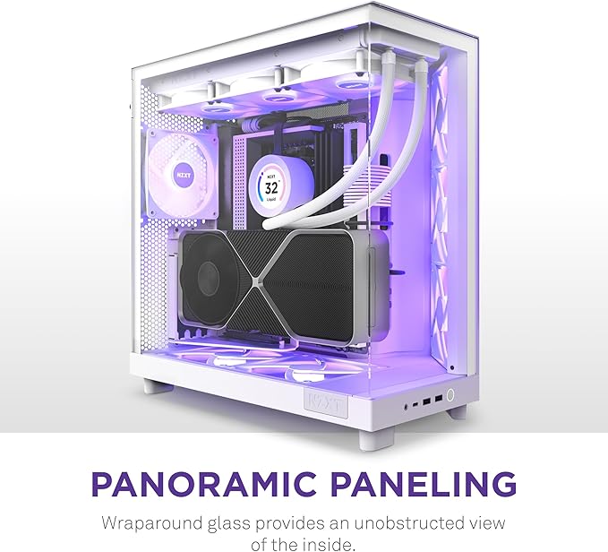 NZXT H6 Flow Compact Dual-Tower RGB Case White