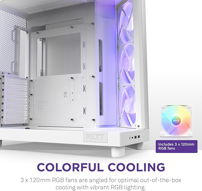 NZXT H6 Flow Compact Dual-Tower RGB Case White