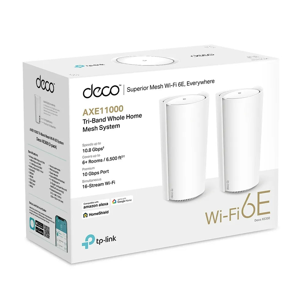 TP-Link Deco XE200 AXE11000 Whole Home Mesh Wi-Fi 6E System