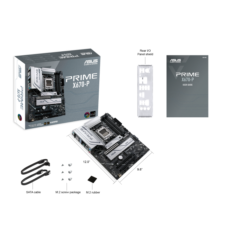 ASUS Prime X670-P Gaming Motherboard – AMD Ryzen AM5, DDR5, SATA 6Gb/s, ATX