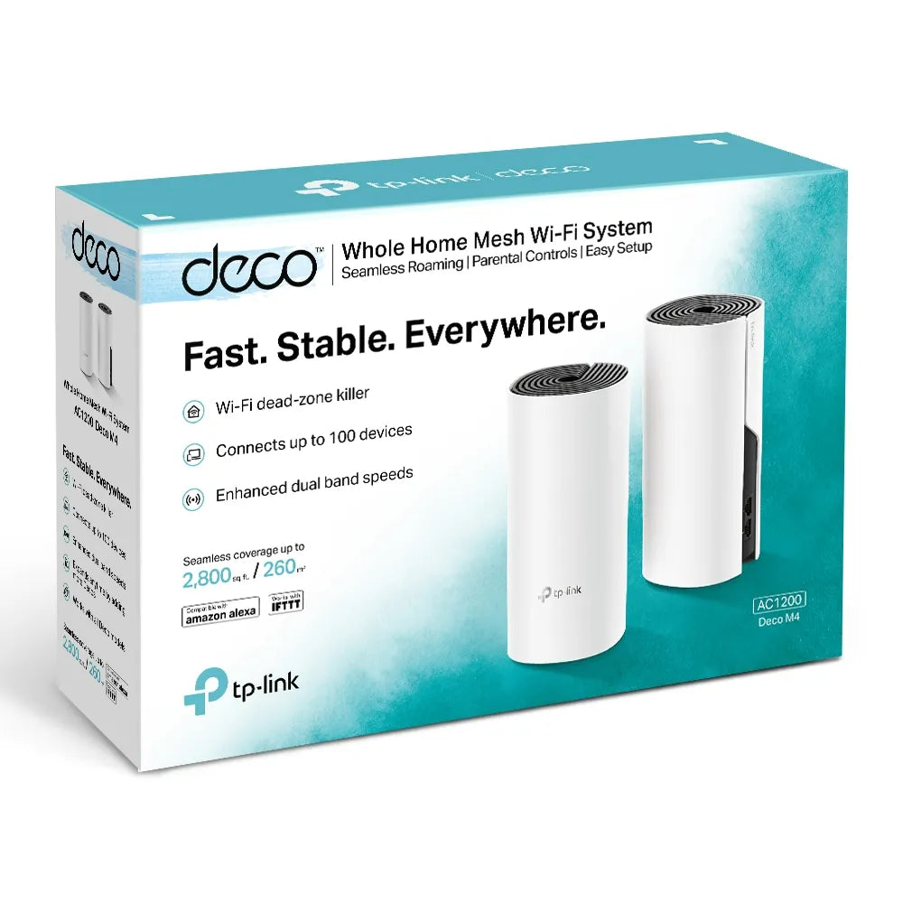 TP-Link Deco M4 AC1200 Whole Home Mesh Wi-Fi System 2 PACK