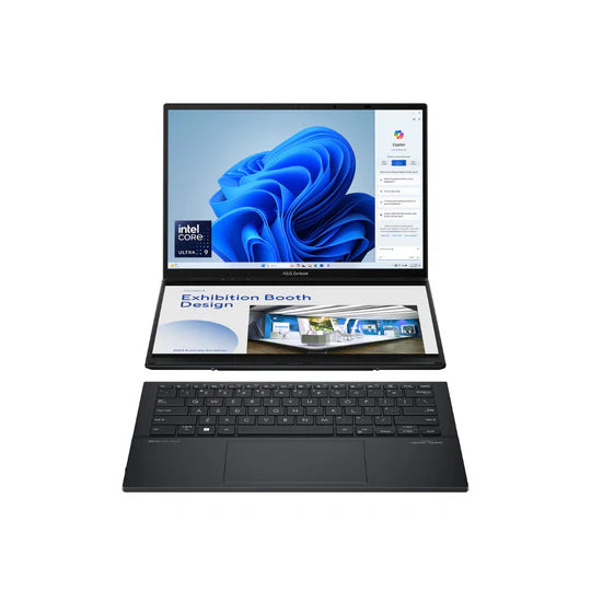 ASUS Zenbook Duo Intel Core Ultra 9 185H, RAM 32GB, SSD 1TB, Intel Arc Graphics, 14.0 3K (2880x1800) OLED 120Hz Touch Screen, Inkwell Gray