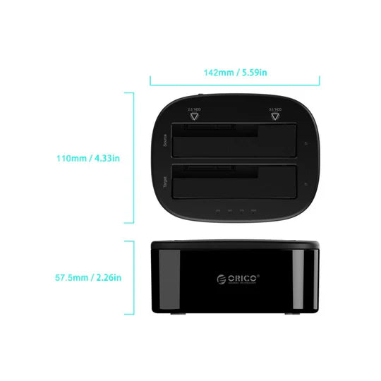 ORICO 2-Bay USB 3.0 Hard Drive Dock Model 6228US3-C