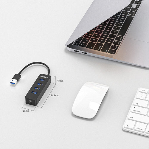 UNITEK uHUB Q4 – 4-Port Powered USB 3.0 Hub with USB-C Power Port