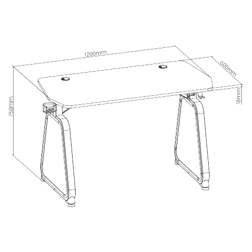 Avetron Infinity Gaming Desk with Regular Mirrors