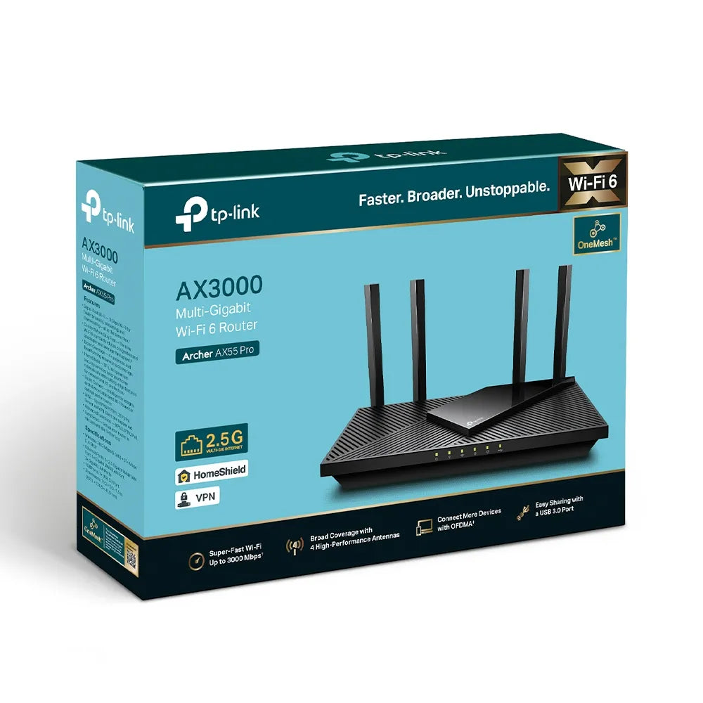 TP-Link Archer AX55 Pro AX3000 WiFi 6 Router