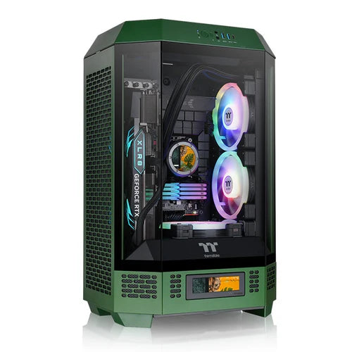 Thermaltake Tower 300 Micro-ATX Case with 2x140mm CT Fans, 420mm Radiator Support & Optional Horizontal Display Kit Green