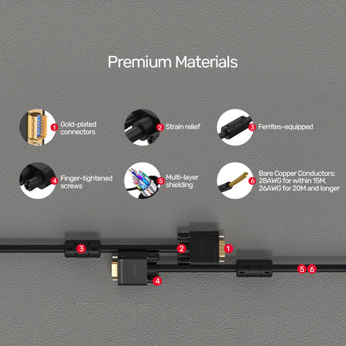 UNITEK Premium VGA 15 Pin Monitor Cable