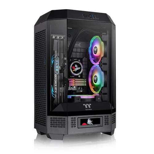 Thermaltake Tower 300 Micro-ATX Case with 2x140mm CT Fans & Optional Horizontal Display Kit Black