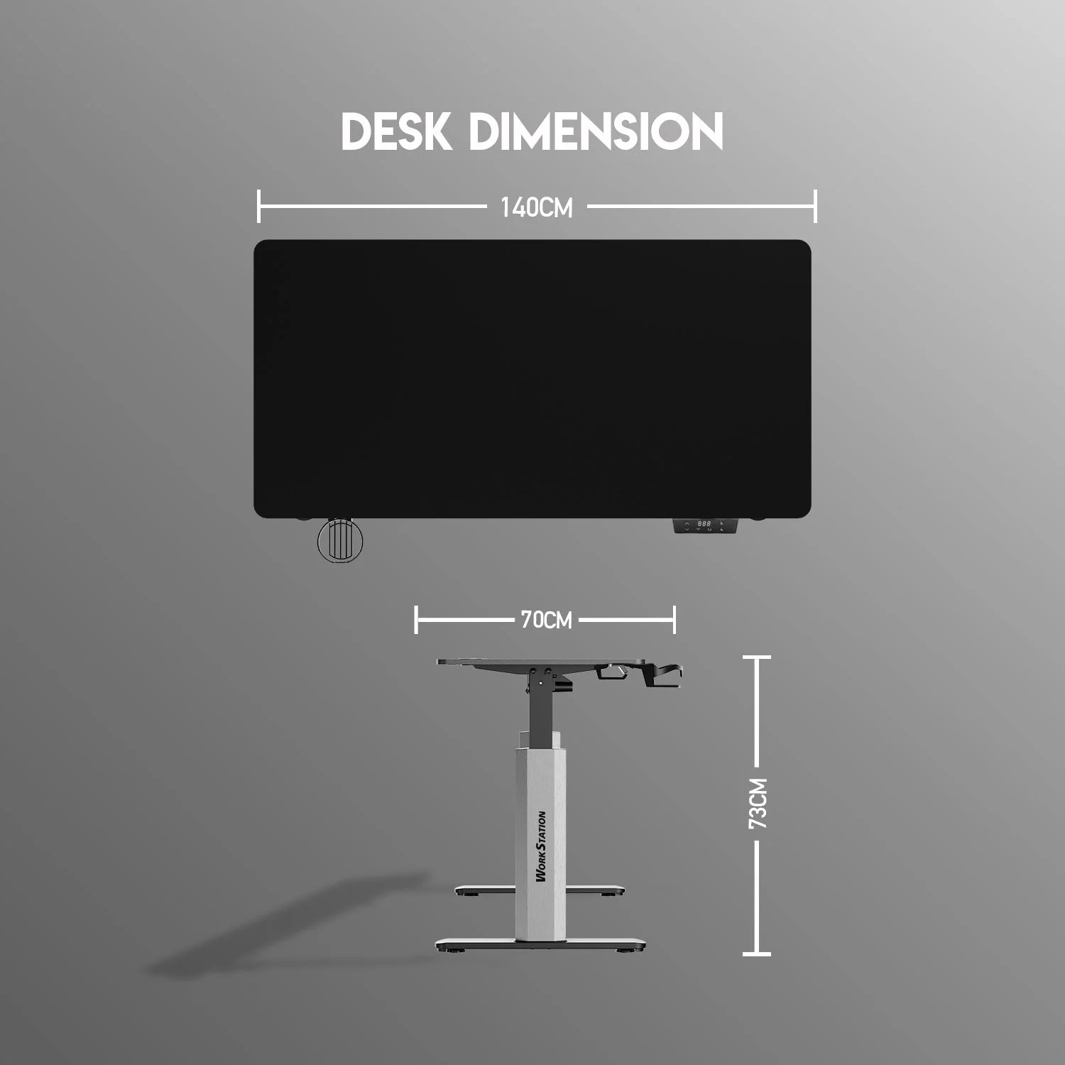 FANTECH WORKSTATION WS414 Adjustable Rising Desk – Black, Height Adjustable, Sturdy Motor & Cable Management