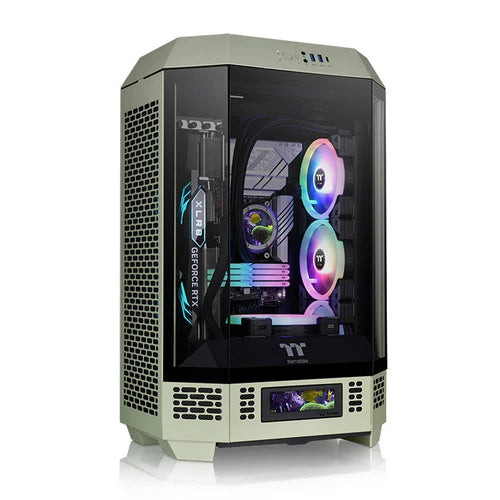 Thermaltake Tower 300 Micro-ATX Case with 2x140mm CT Fans, 420mm Radiator Support & Optional Horizontal Display Kit Gray