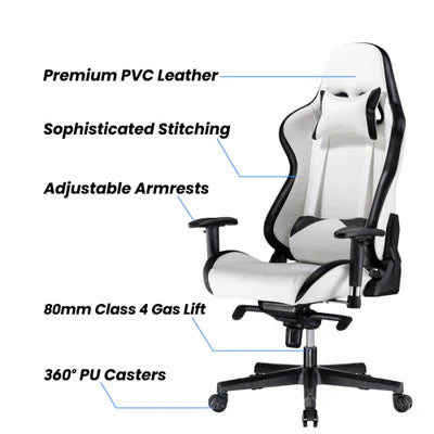 Avetron Premium PVC Gaming Chair with Headrest and Lumbar Support