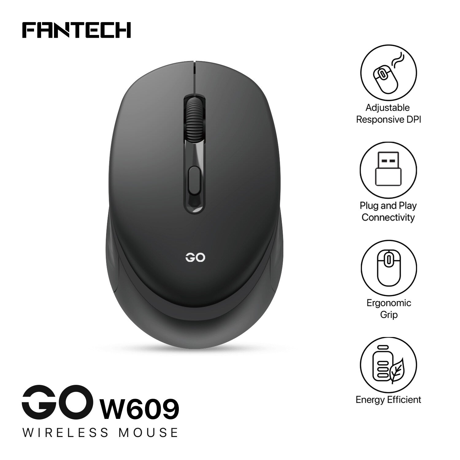 Fantech GO W609 Wireless Mouse Black