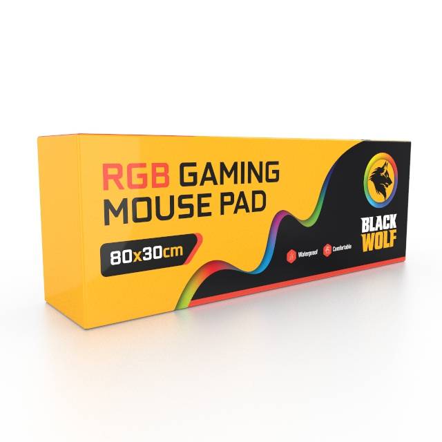 Black Wolf 80x30 RGB Gaming Mouse Pad