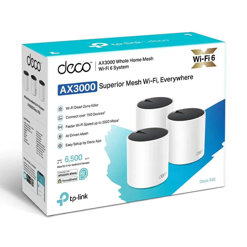 TP-Link Deco X55 AX3000 Whole Home Mesh WiFi 6 System