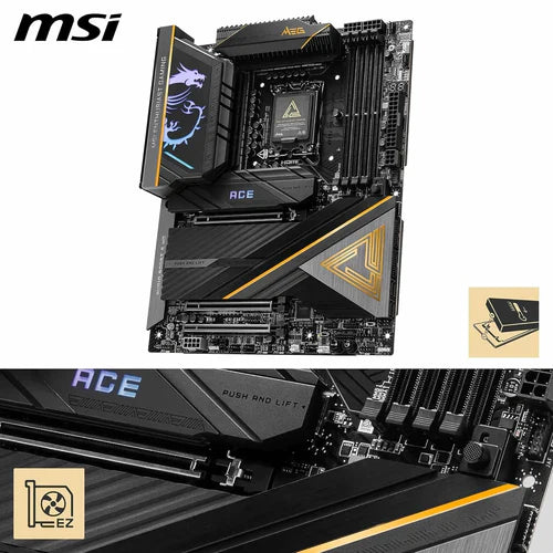 MSI MEG Z890 ACE Gaming Motherboard – Intel 14th Gen Support, DDR5, PCIe 5.0, Wi-Fi 7, ATX