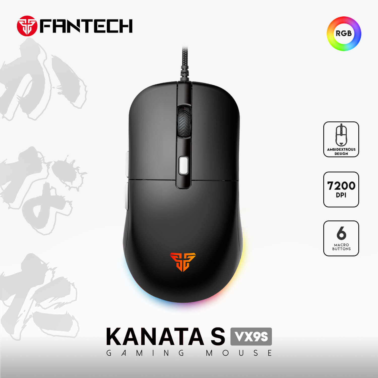 Fantech Kanata VX9S Gaming Mouse Black