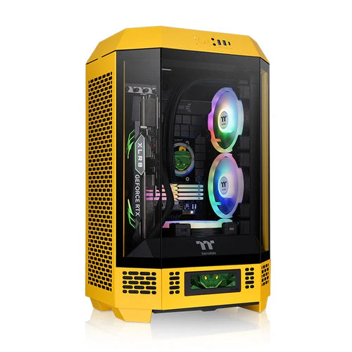 Thermaltake Tower 300 Micro-ATX Case with 2x140mm CT Fans & Optional Horizontal Display Kit Yellow